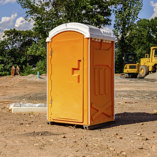 how often are the portable restrooms cleaned and serviced during a rental period in Llano CA